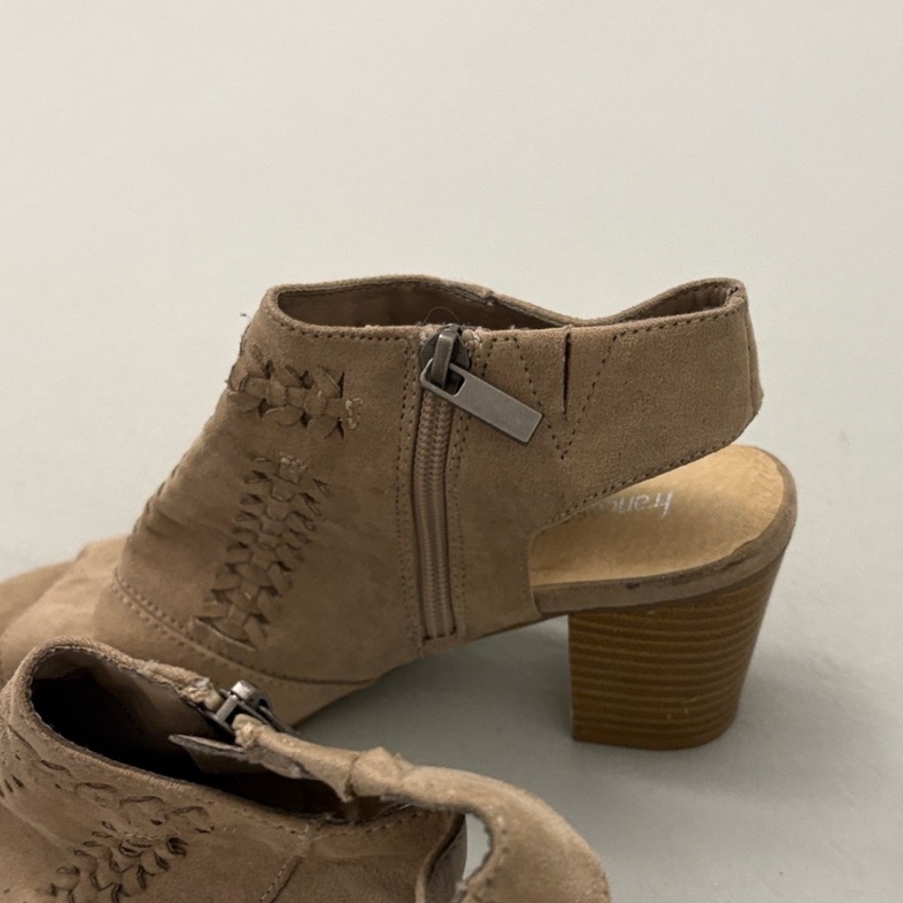 Francesca's Collections Brown Peep-Toe Heeled Boots - Picture 6 of 9